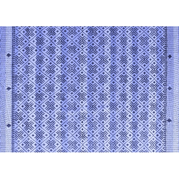 Ahgly Company Machine Washable Indoor Rectangle Abstract Blue Modern Area Rugs, 8' x 10'