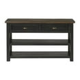 thumbnail image 1 of Bowery Hill Contemporary Wood 2 Drawer Sofa Console Table Black and Brown, 1 of 9