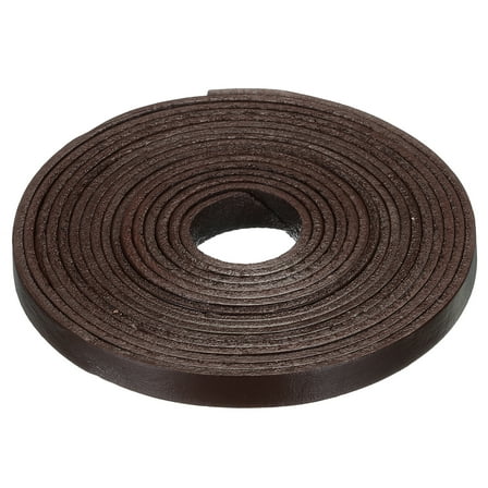 3.3 Yards 8mm Vintage Flat Leather Cord, Leather Strips for DIY Making Crafts Coffee