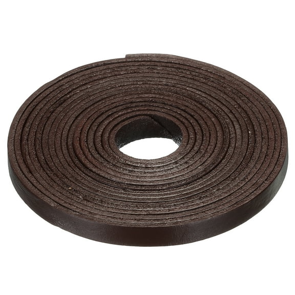 3.3 Yards 8mm Vintage Flat Leather Cord, Leather Strips for DIY Making Crafts Coffee