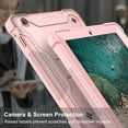 thumbnail image 3 of iPad 2 3 4 Case with Screen Protector Film, Dteck Heavy 3 IN 1 Rugged Shockproof Case Kickstand Protective Cover for 9.7" iPad 4 / iPad 3 / iPad 2, Rosegold, 3 of 8