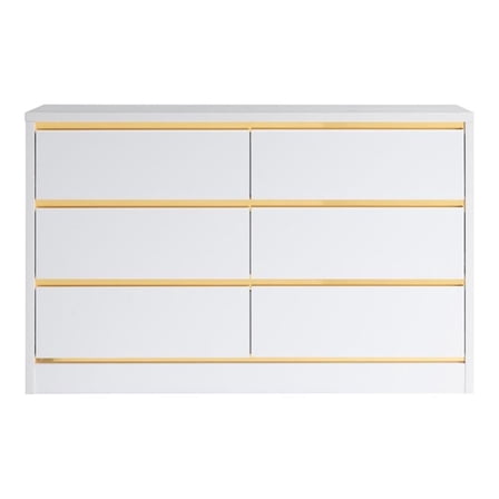 Bowery Hill Modern / Contemporary Wood 6-Drawer Dresser in White