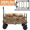 thumbnail image 4 of Wagons Carts Foldable - Collapsible Wagon Cart with Wheels Foldable - Utility Folding Wagon Cart for Sports Camping Grocery, Black, 4 of 6