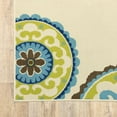 thumbnail image 2 of 7' Ivory Indigo and Lime Medallion Disc Indoor Outdoor Area Rug, 2 of 3