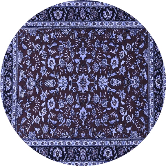 Ahgly Company Indoor Round Persian Blue Traditional Area Rugs, 4' Round