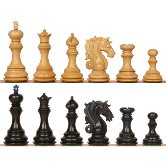 Tencendur Staunton Chess Set with Ebony & Boxwood Pieces - 4.4" King