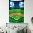 thumbnail image 4 of Baseball Tapestry, Stadium Field American Sports Design Cartoon Pitch Illustration, Wall Hanging for Bedroom Living Room Dorm Decor, 40W X 60L Inches, Green Pale Brown Dark Blue, by Ambesonne, 4 of 5