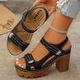 thumbnail image 5 of Rokment Platform High Heels Walking Work Sandals for Women 2026 Summer Fashion Comfortable Extra Chunky Block Heeled Ankle Strap Casual Dress Sandals Black Size 6.5, 5 of 7