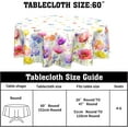 thumbnail image 2 of Spring Summer Floral Tablecloth Round 60 Inch Watercolor Flowers Table Cloth Circular Table Cover Washable Wipeable Reusable Polyester Tabletop for Dining Kitchen Holiday Party Decor, 2 of 7