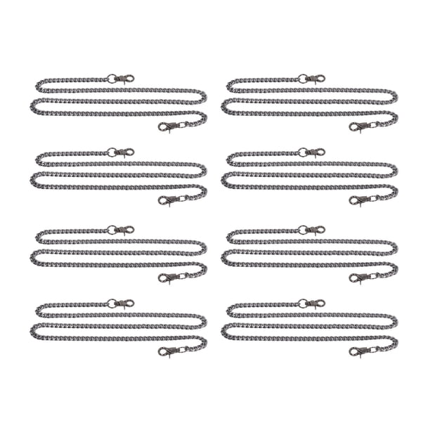 Fyearfly Cadenas De Bordillo De Aluminio, 8 Piezas 39.4in Cadenas De Bordillo De Plata Exquisitas para Hombres, Cadena De Artesanía De Metal Multiusos Duradera Suministros De Fabricación De Joyas