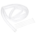 thumbnail image 1 of Uxcell 2 Paquete de Tubos Flexibles, 22mm ID x 26mm OD - 2 Metros de Largo Tubo de Vinilo Transparente, Manguera de Plástico Ligera con Bridas para Acuaponía, Manguera de Aire, Irrigación, 1 of 6