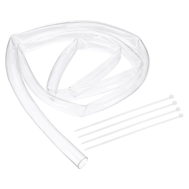 Uxcell 2 Paquete de Tubos Flexibles, 22mm ID x 26mm OD - 2 Metros de Largo Tubo de Vinilo Transparente, Manguera de Plástico Ligera con Bridas para Acuaponía, Manguera de Aire, Irrigación