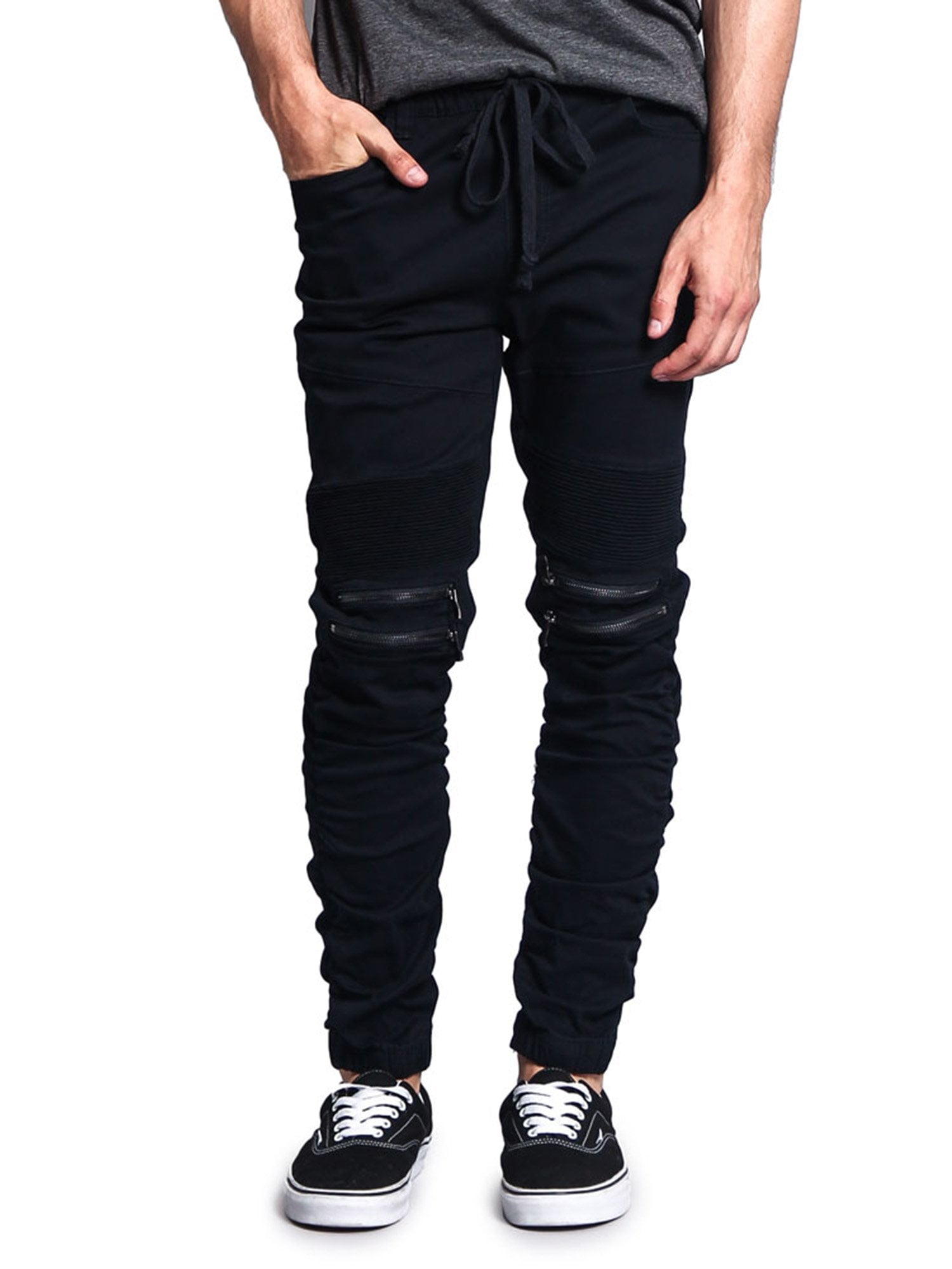 Cuffed with Pockets Lacoste Sport Mens Jersey Jog Pants in Black Cotton