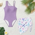 thumbnail image 5 of Jiueut Shell Coral Print Girl's One Piece Swimsuits Cut Out Swimwear with Adjustable Strap One Shoulder Bathing Suit with Mesh Cover Up, 5 of 7