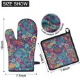thumbnail image 6 of Purple Pioneer Flower and Paisley Pattern Kitchen Oven Mitt and Pot Holder Sets 4 Pcs for Baking, Cooking and Grilling, Heat Resistant Up To 392 °F, 6 of 7