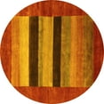thumbnail image 1 of Ahgly Company Indoor Round Abstract Yellow Contemporary Area Rugs, 4' Round, 1 of 4
