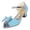 style-02 Blue, variant on JUMEYU Girl Sandals Girls Sandals Low Heels Dress Pump Ankle Strap Open Toe Flower Girl Party for Toddler Little Big Kid Size 11.5 (Blue,Little Kids 11.5)