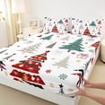 thumbnail image 3 of Manfei Xmas Tree 4 Pieces Queen Sheet Sets for Female Men Adults,Merry Christmas Ultra Soft Flat Sheet,Winter Snowflakes Queen Fitted Sheet,Breathable Home Decor, 3 of 7