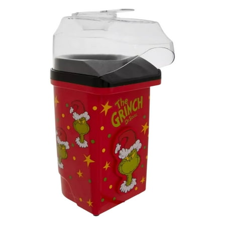 Grinch Hot Air Popcorn Maker with 12 Popcorn Bags, Red