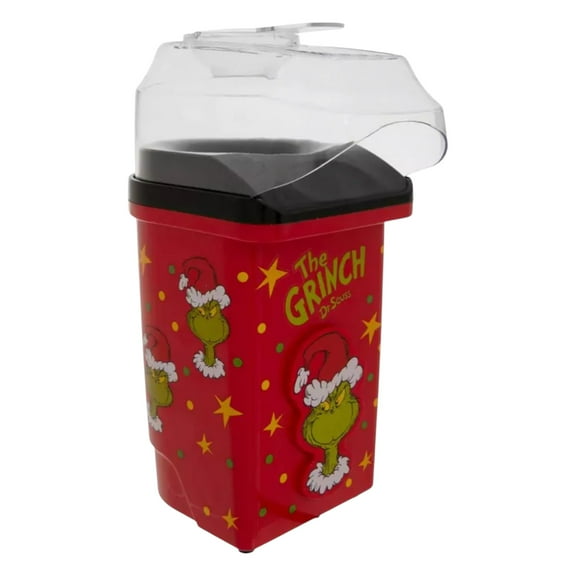 Grinch Hot Air Popcorn Maker with 12 Popcorn Bags, Red