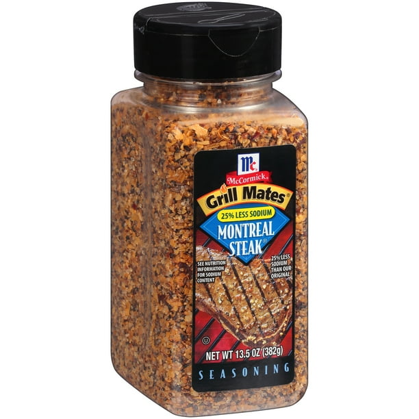 McCormick® Grill Mates® 25 Less Sodium Montreal Steak Seasoning Blend, 13.5 oz. Bottle