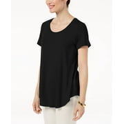 JM Collection Women's Scoop-Neck Top Black Size X-Large