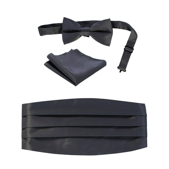 Gioberti Kids / Boys' Adjustable Satin And Paisley Cummerbund Set With Formal Bow Tie and Pocket Square