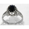 thumbnail image 3 of LBG British Made Stunning 10k White Gold Natural Sapphire Womens Anniversary Ring - 33 size options - Size 8.5, 3 of 7