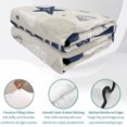 thumbnail image 4 of Twin Quilt Set 68''x86'', Navy Blue Coastal Lightweight Summer Bedspread Coverlet Set with 2 Pillow Shams, Ocean Nautical Starfish Coral Striped Breathable All Season Quilt Bedding for Dorm/Bedroom, 4 of 9