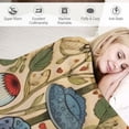 thumbnail image 3 of RUIYC 70s Retro Floral Mushroom Blanket, Soft Blankets Flannel Bed Throw Cozy Lightweight Plush Gifts for Women Men Boys Girls Sofa Couch Bedroom Living Rooms Season, Home Decor, White, 3 of 6
