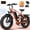 Orange, variant on ESKUTE M300 Electric Bike for Adults, Full Suspension Fat Tire Mountain Ebike, 52V 20.8Ah Removable Battery, 1200W Motor, Up to 33MPH, 80 Miles Electric Bicycle Purple, UL2849