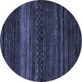thumbnail image 1 of Ahgly Company Machine Washable Indoor Round Abstract Blue Modern Area Rugs, 6' Round, 1 of 4