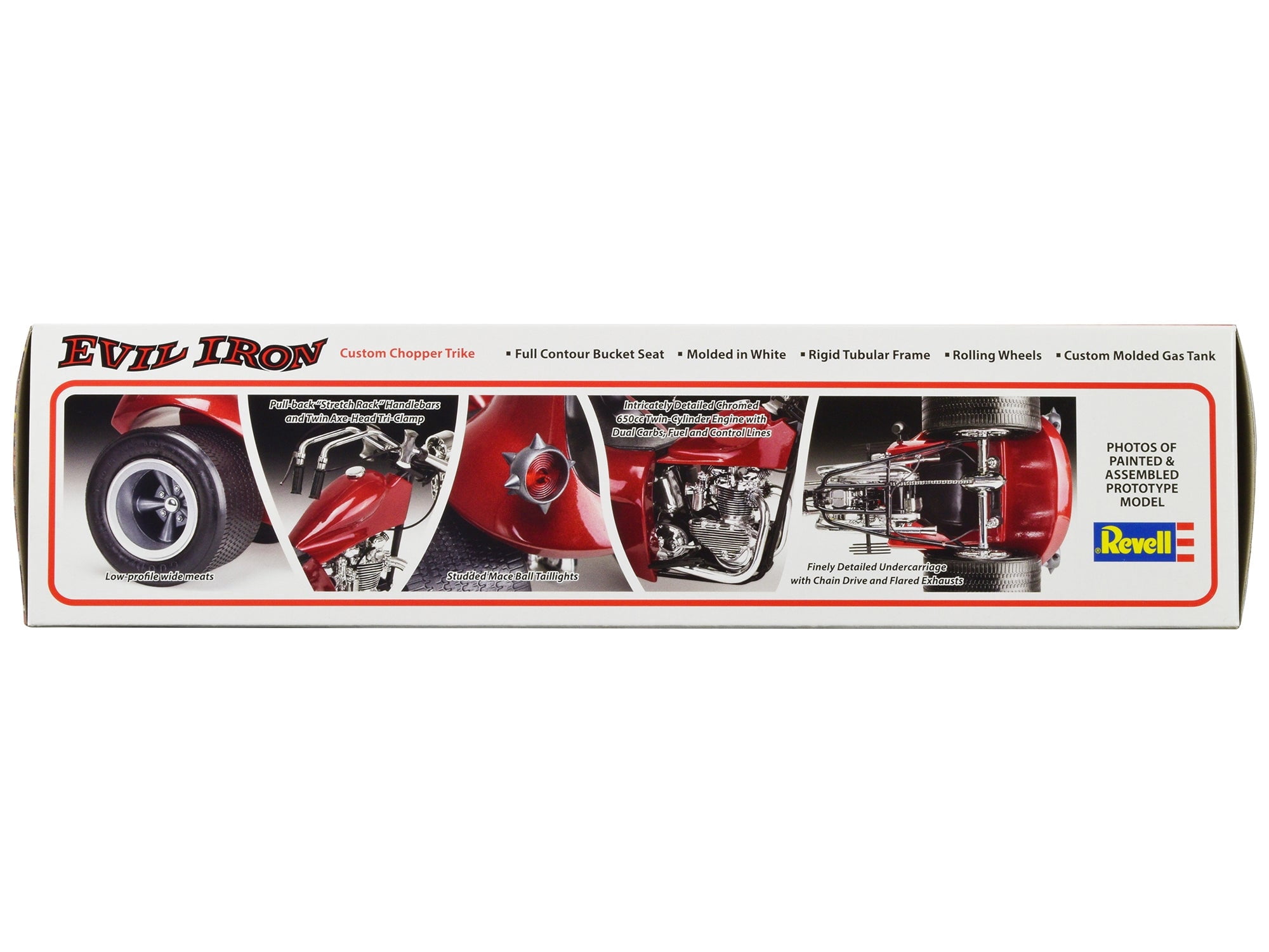 Revell 17325 Evil Iron Trike 1:8 Scale 153-Piece Skill Level 5 Model Motorcycle Bike Building Kit, White