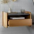thumbnail image 6 of Walker Edison Carter Solid Wood Floating Nightstand with Drawer - Caramel, 6 of 9