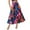 Pink, variant on Women’s High Waist Maxi Skirt with Leaf Print Elastic Waistband Tiered Flowy A Line Long Skirt for Casual Wear Wine M