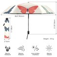 thumbnail image 3 of FORMRS Travel Umbrella Folding Auto Open Close Windproof Rain UV Protection, Orange Butterflies, 3 of 8