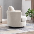 thumbnail image 5 of 31.9"W Swivel Accent Chair,Chenille Barrel Chair Comfy Accent Sofa Chair for Living Room,360°Swivel Leisure Arm Chair Club Chair for Bedroom,Office,Beige, 5 of 8