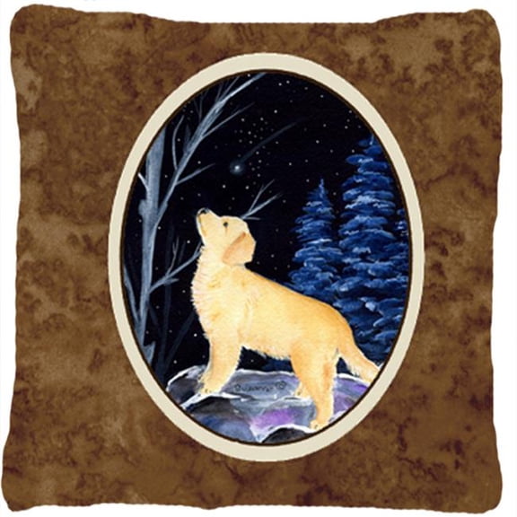 Starry Night Golden Retriever Decorative Indoor & Outdoor Fabric Pillow
