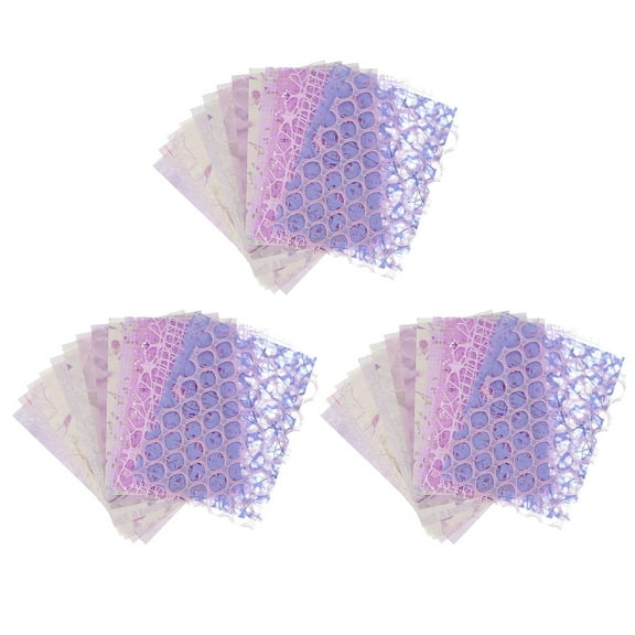 Uxcell 45 Sheets Textured Scrapbook Paper, Mixed Special Paper Mesh Fabric Assorted Set for Scrapbooking Junk Journal Card DIY Materials Collage Card Embellishments Supplies, Purple