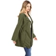 thumbnail image 2 of Love Tree Women's Juniors Hooded Lightweight Parka Jacket (Olive, S), 2 of 3