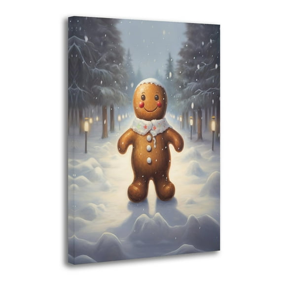 Classic Christmas Gingerbread Man Canvas Art Poster and Wall Art Picture Print Modern Family bedroom Decor Posters 16x24inch(40x60cm)