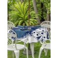thumbnail image 2 of Outdoor Tablecloth with Umbrella Hole and Zipper, Navy Blue Christmas Round Table Cloth 60 Inch Waterproof Tablecloth, Xmas Tree Snowflake Winter Picnic Table Cover for Patio Camping, 2 of 7