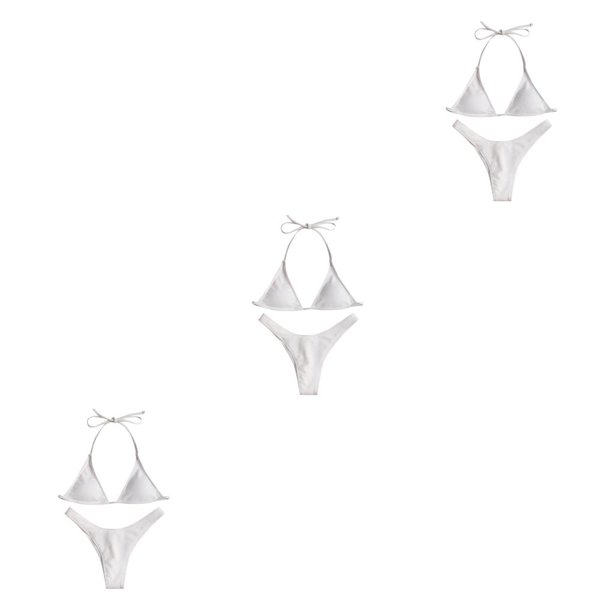 Yuarrent Traje de baño de mujer Traje de baño de playa Traje de baño Correas ajustables Ropa de secado rápido Al aire libre Viajar Buceo Piscina Blanco S 3piezas Yuarrent CBP225741