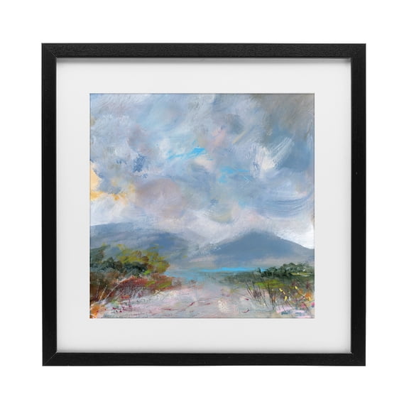 Stupell Industries Expressive Mountain Mists Black Framed Print Under Glass, design by Leslie Birch