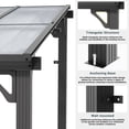thumbnail image 4 of MUCHANT 10x14 ft Wall Mounted Gazebo, Hardtop Lean to Pergola with Polycarbonate Roof, Outdoor Patio Cover for Shade and Rain for Patios, Decks, Backyard, 4 of 7