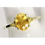 jp Yellow Sapphire & Natural Fancy Yellow Diamond 14k Yellow Gold Plating Ring For men's And Women's