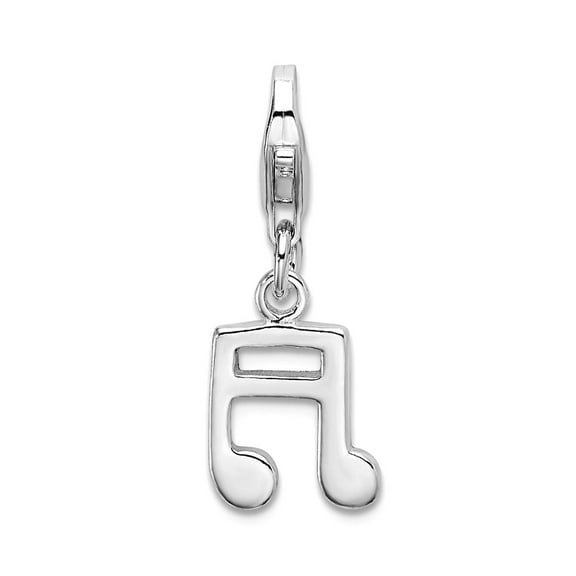 925 Sterling Silver Fancy Lobster Closure Polished Beamed Sixteenth Note With Lobster Clasp Charm 22x8mm Pendant Necklac