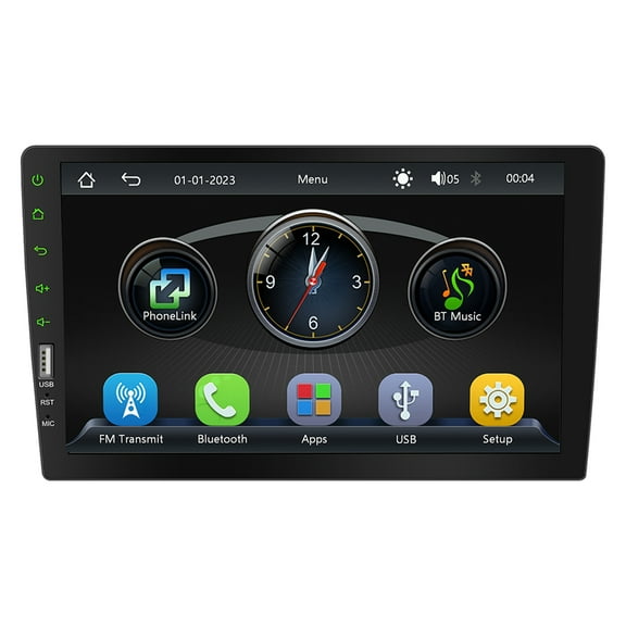 Single Din 9" Car Stereo Fits for Android Wireless CarPlay Bluetooth Mirror Link ABS Black for Universal Cars, Car MP5 Player with 8 Lamp Camera