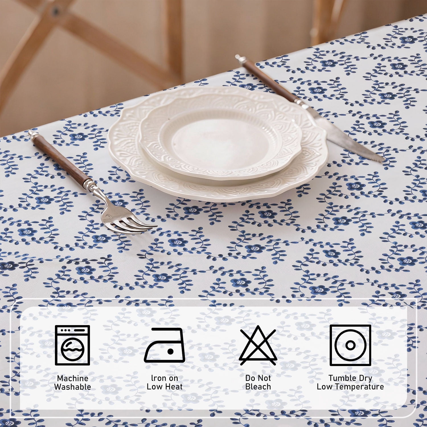 Soulgenix 55"*70" Tablecloth, Waterproof Table Cloth for Rectangle Tables, Cotton Linen Dining Table Cover for Kitchen Dining,Party Weddings, 4-6 Seats