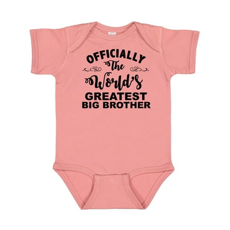 

Inktastic Officially The World s Greatest Big Brother Gift Baby Boy Bodysuit